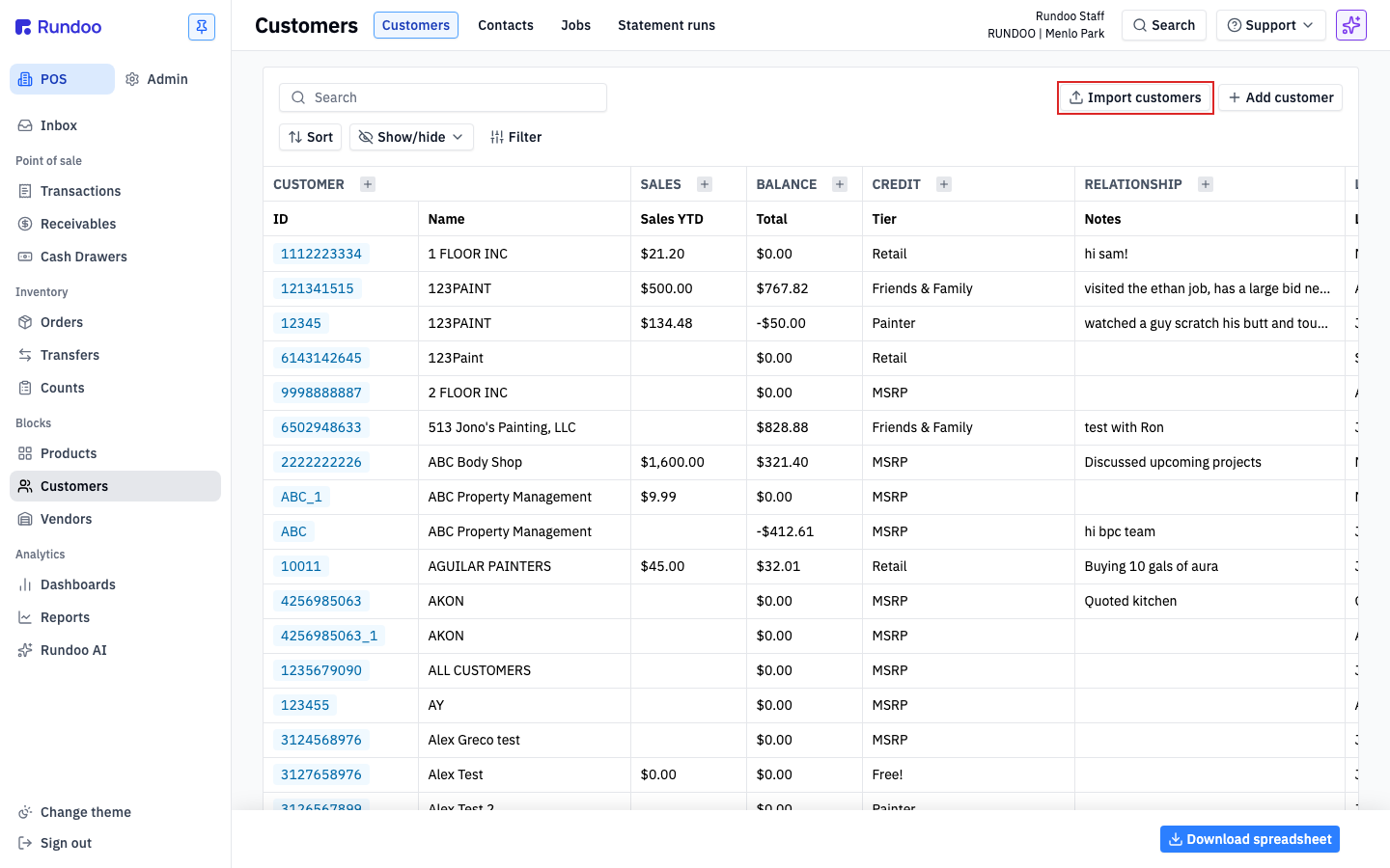 customer-imports screenshot 1