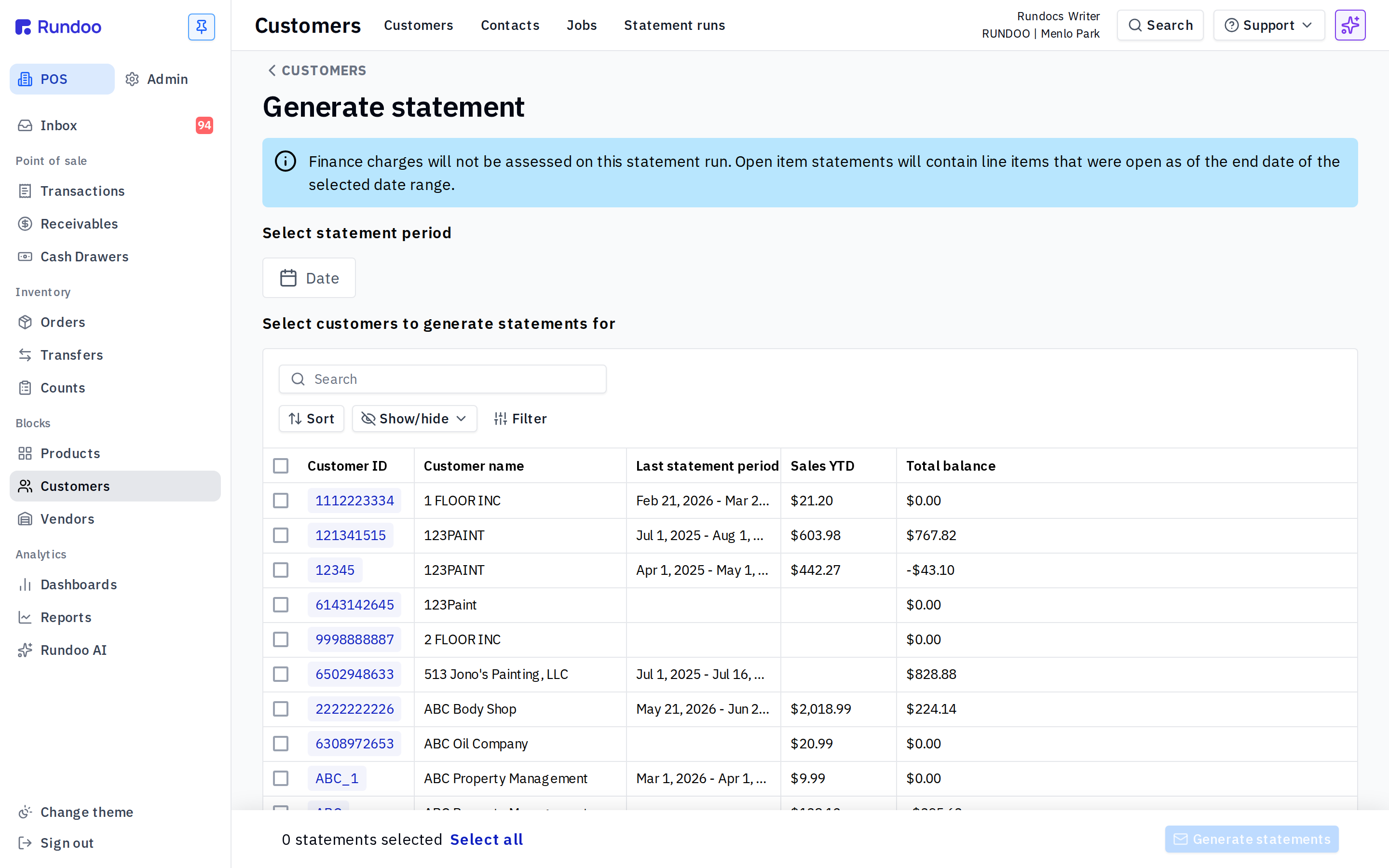customer-statements screenshot 2