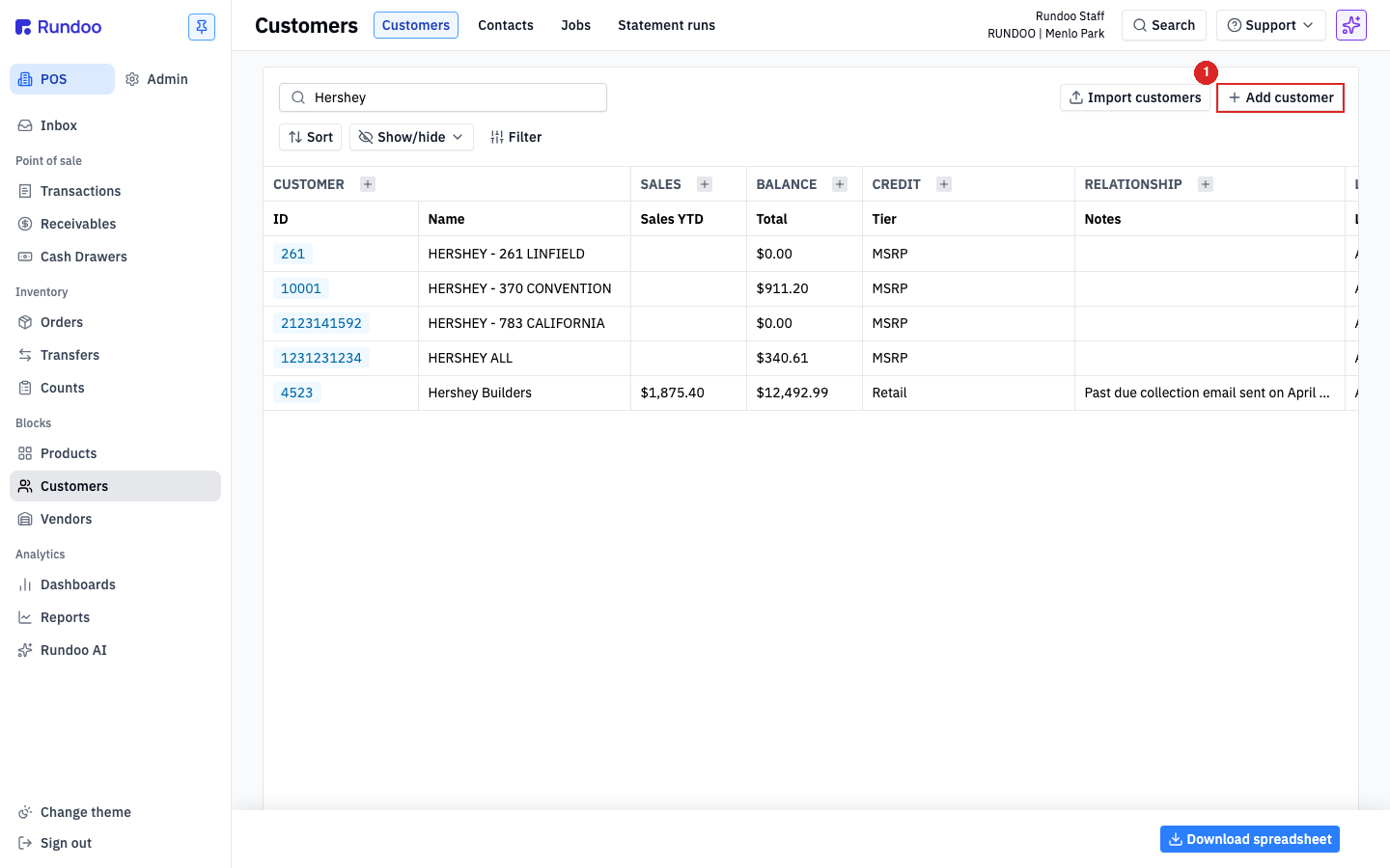 customers screenshot 1
