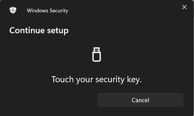 Touch the Y pad on the YubiKey.