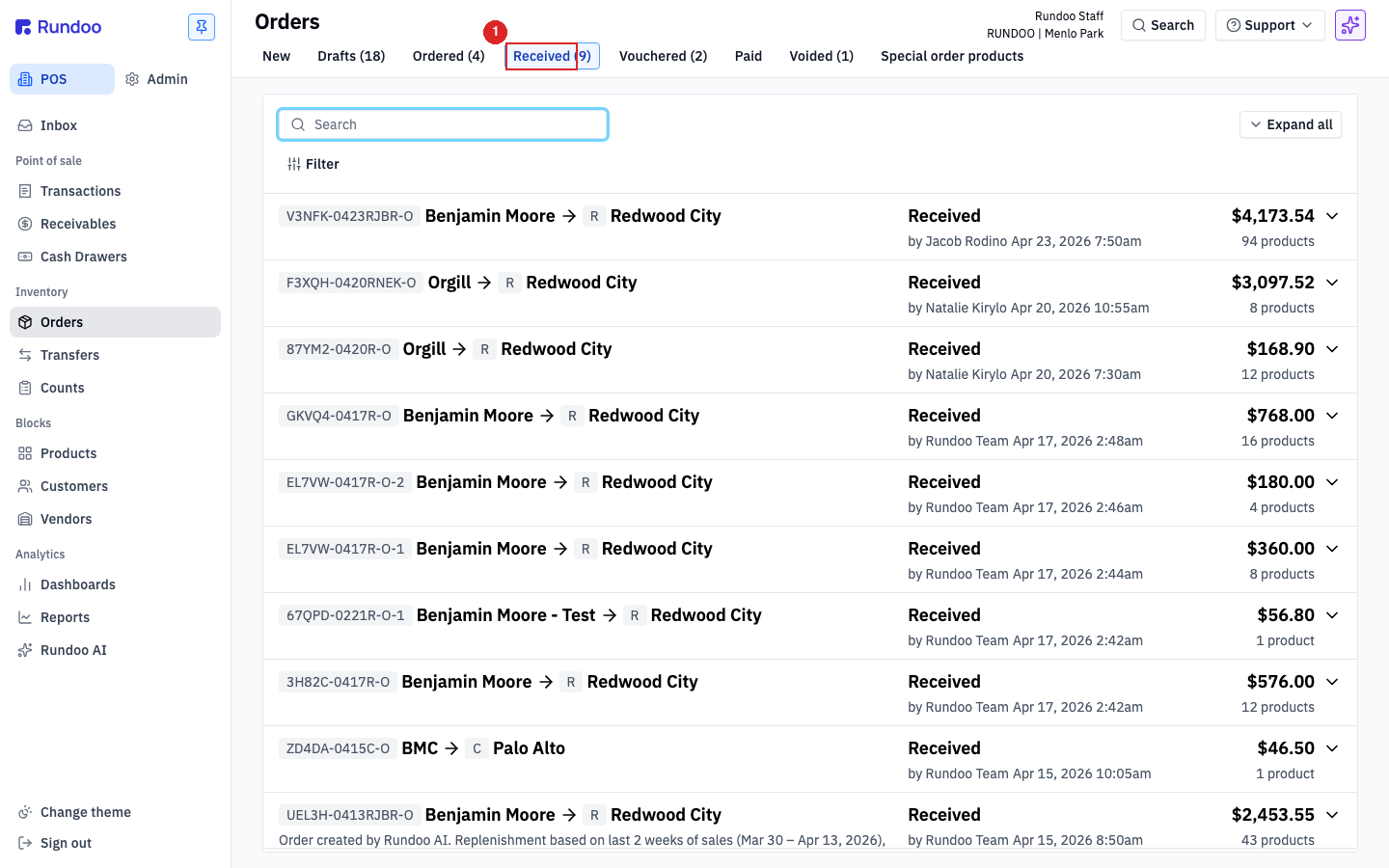 order-receipts screenshot 1