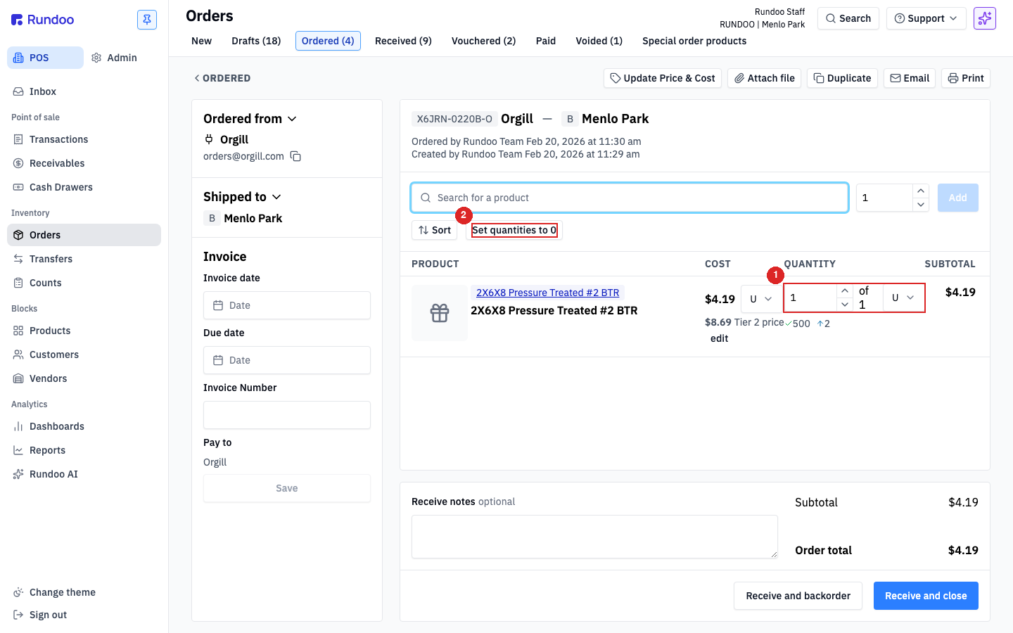 order-receipts screenshot 2