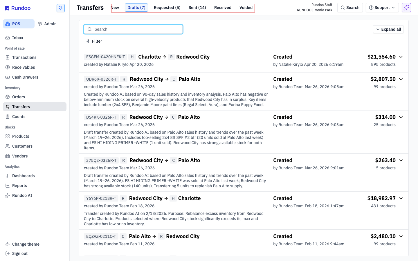 transfers screenshot 1