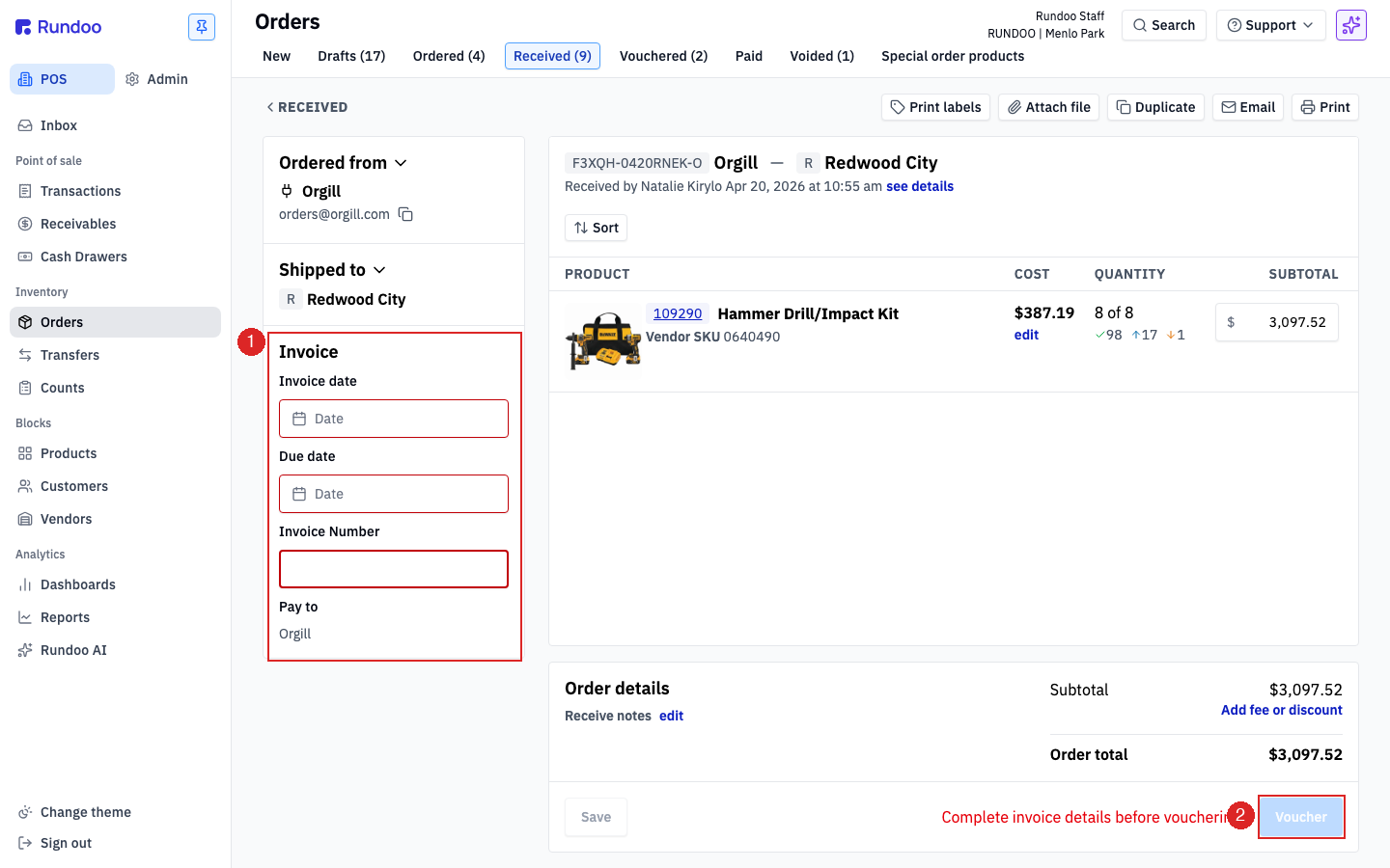 vendor-invoices screenshot 2
