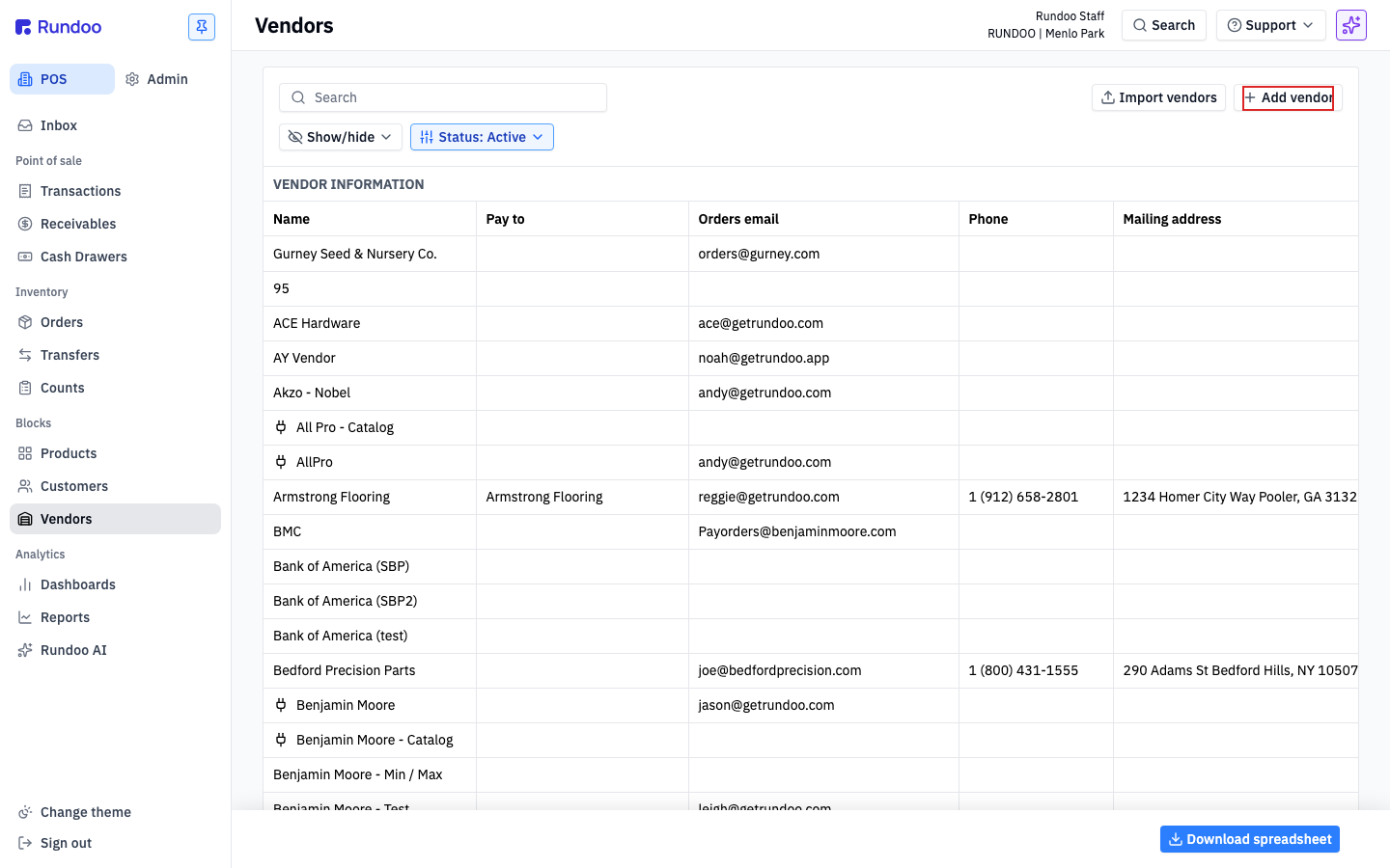 vendors screenshot 1